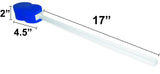 Rehabilitation Advantage Long Handle Bath Sponge - 18" Extra Long Handle with Soft Blue Hourglass Sponge (4.5" x 2") | Personal Hygiene & Mobility Aid