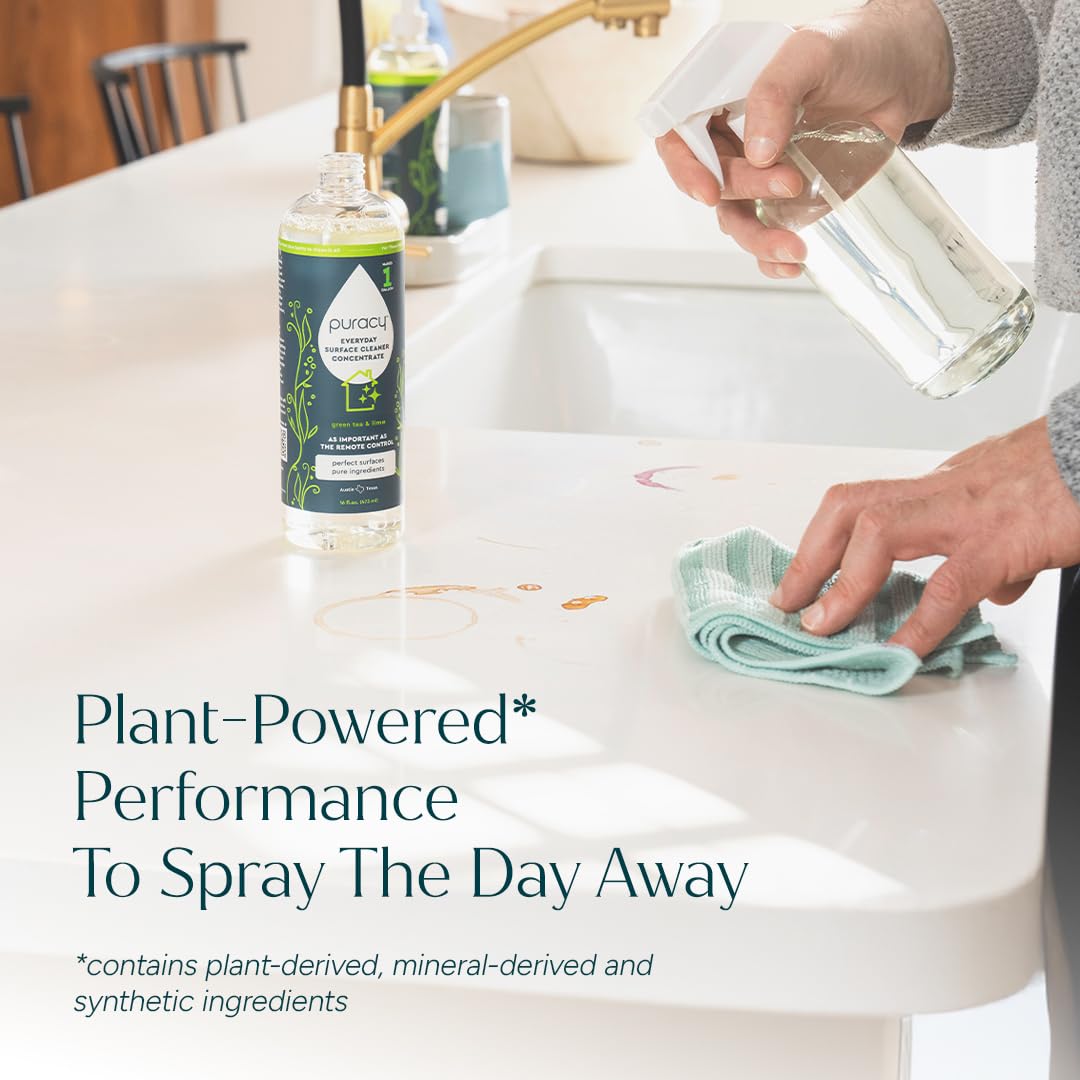 Puracy All Purpose Cleaner Concentrate - Plant-Powered Multi-Surface Cleaner - Surface Cleaner Solution As Seen on TikTok (Organic Lemongrass, 16 fl