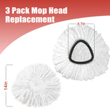 Mop Head Replacement, 3 Pack Spin Mop Refill Replace Head Compatible with O Cedar Easywring 1-Tank System, Great Cleaning Power, Microfiber, Helper