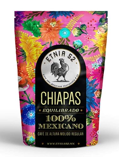 Etnia 52 - Chiapas (Intenso), Mexican Ground Coffee, 1 lb, Kosher Certified (KMD), Made in Mexico, Includes Ebook Recipe Link