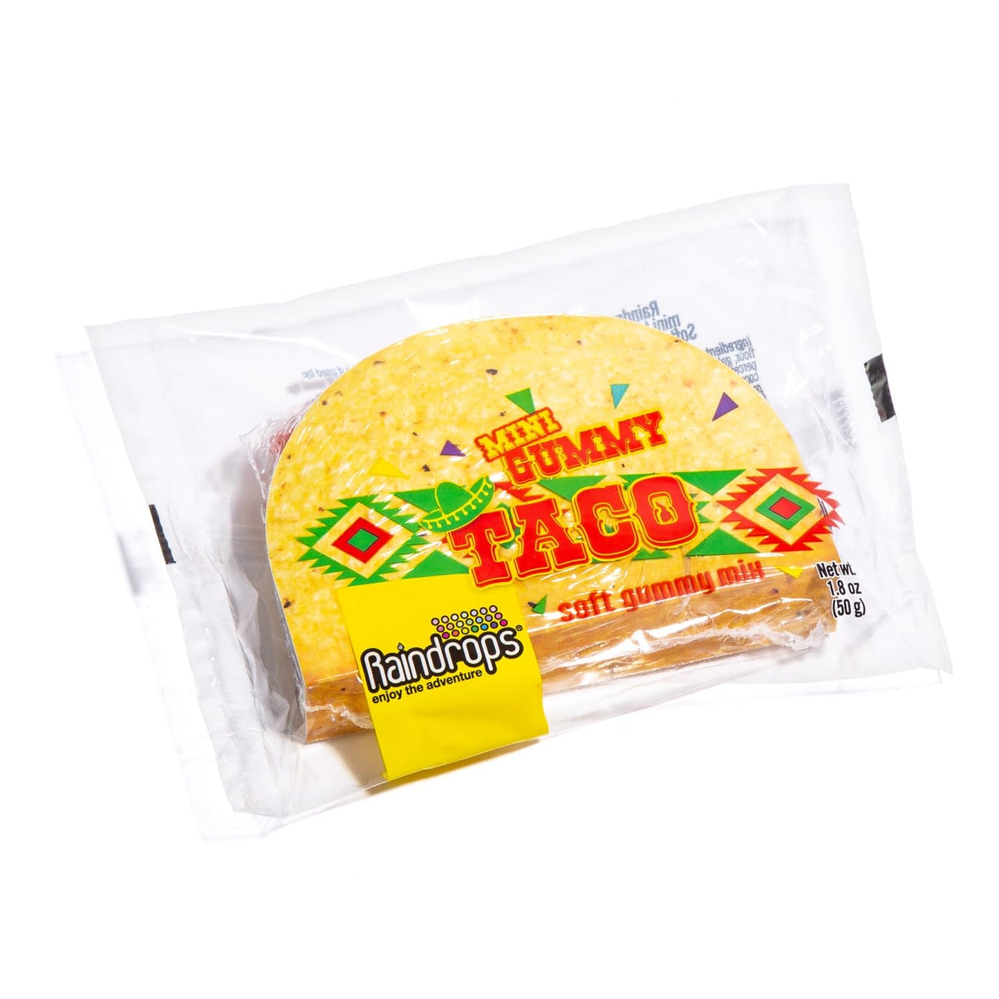 Raindrops Mini Gummy Taco Candy - 1.8 Oz (Pack of 1) - Unique Taco-Shaped Gummy Candy - Fun Gummy Candy Snacks - Perfect for Parties, Gifts