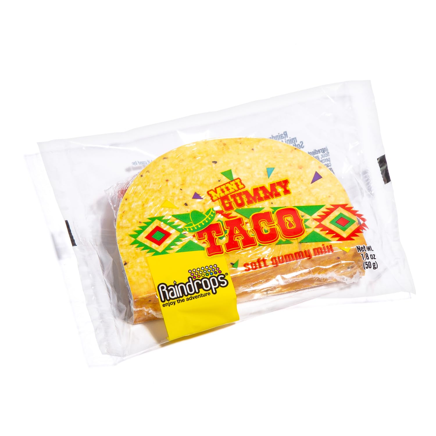 Raindrops Mini Gummy Taco Candy - 1.8 Oz (Pack of 1) - Unique Taco-Shaped Gummy Candy - Fun Gummy Candy Snacks - Perfect for Parties, Gifts