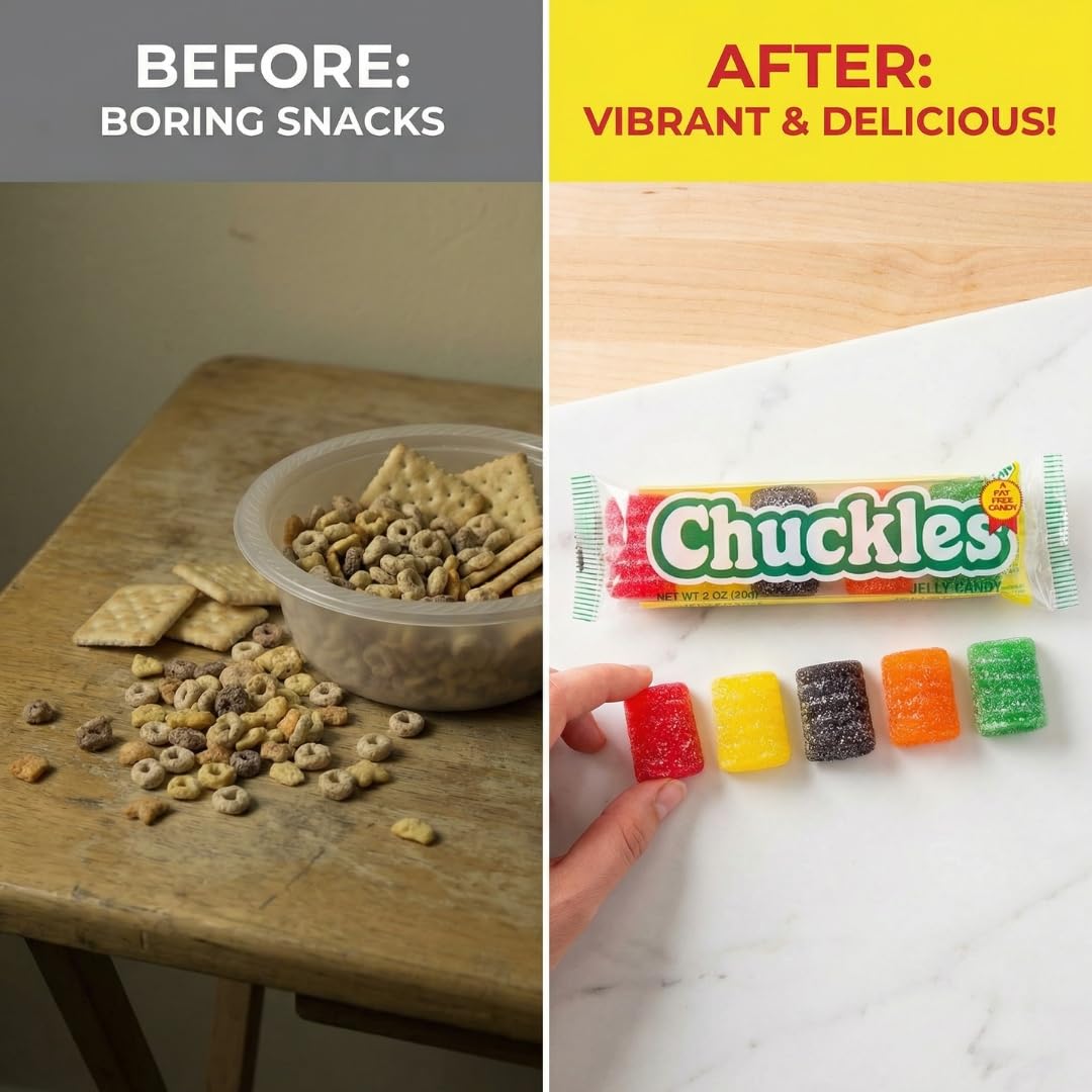 Chuckles Cherry Lemon Licorice Orange Lime Chewy Candy - 2 oz Individually Wrapped Retro Candy - Nostalgic Candy Jelly Candy Fruit Slices - Jelly