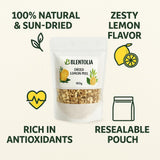 Blentolia Dried Lemon Peel - 100% Natural, Sun-Dried, Zesty Lemon Flavor - Ideal for Herbal Teas, Baking, Cooking & DIY Skincare - 160g Resealable