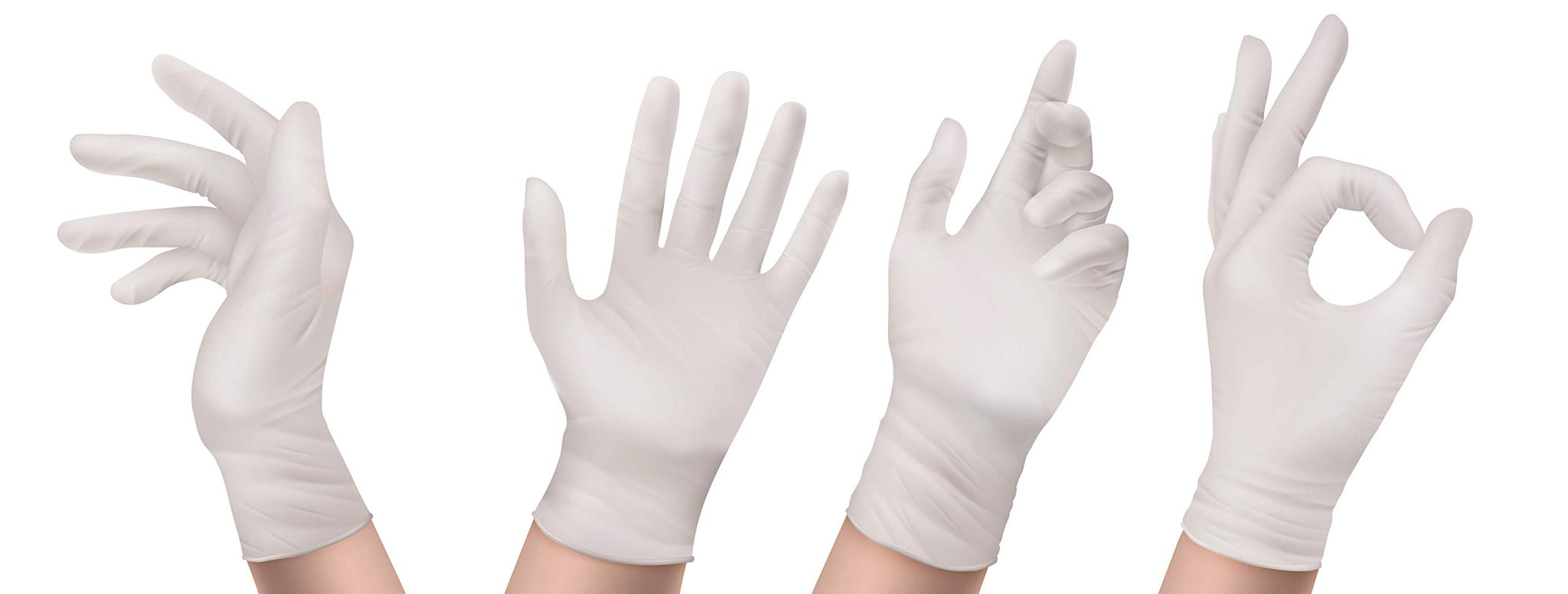 Perfect Stix Large Latex Gloves Powder Free -Pack of 100,White