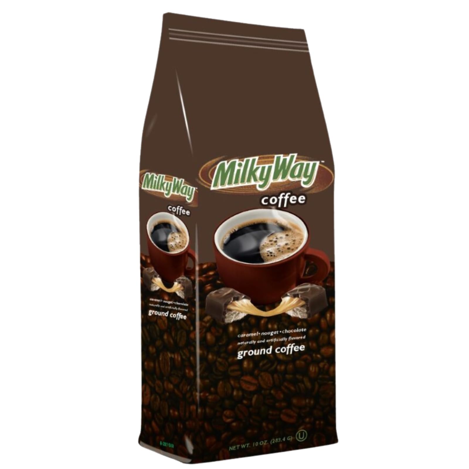 Milky Way Chocolate Caramel Nougat Flavored Medium Roasted Ground Coffee - 10 Ounce Bag (Pack of 6)