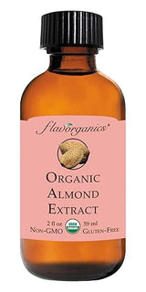 Flavorganics Organic Almond Extract, 2 Ounces Glass Bottle