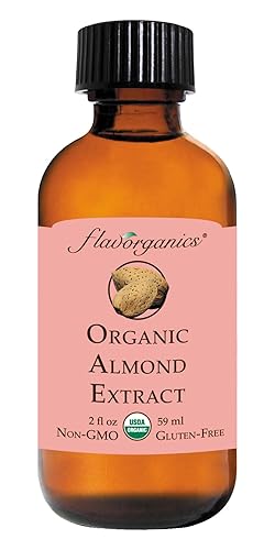 Flavorganics Organic Almond Extract, 2 Ounces Glass Bottle