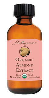 Flavorganics Organic Almond Extract, 2 Ounces Glass Bottle