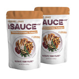 Le Sauce & Co. 4-serving Thanksgiving Turkey Gourmet Gravy(2-pack), Gluten Free Thanksgiving Family Dinner, Whole Turkey Breast, Mashed Potatoes