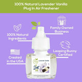 Scent Fill 100% Natural Lavender Vanilla Plug in Air Freshener, Scented Oil Refills, 3 Refills