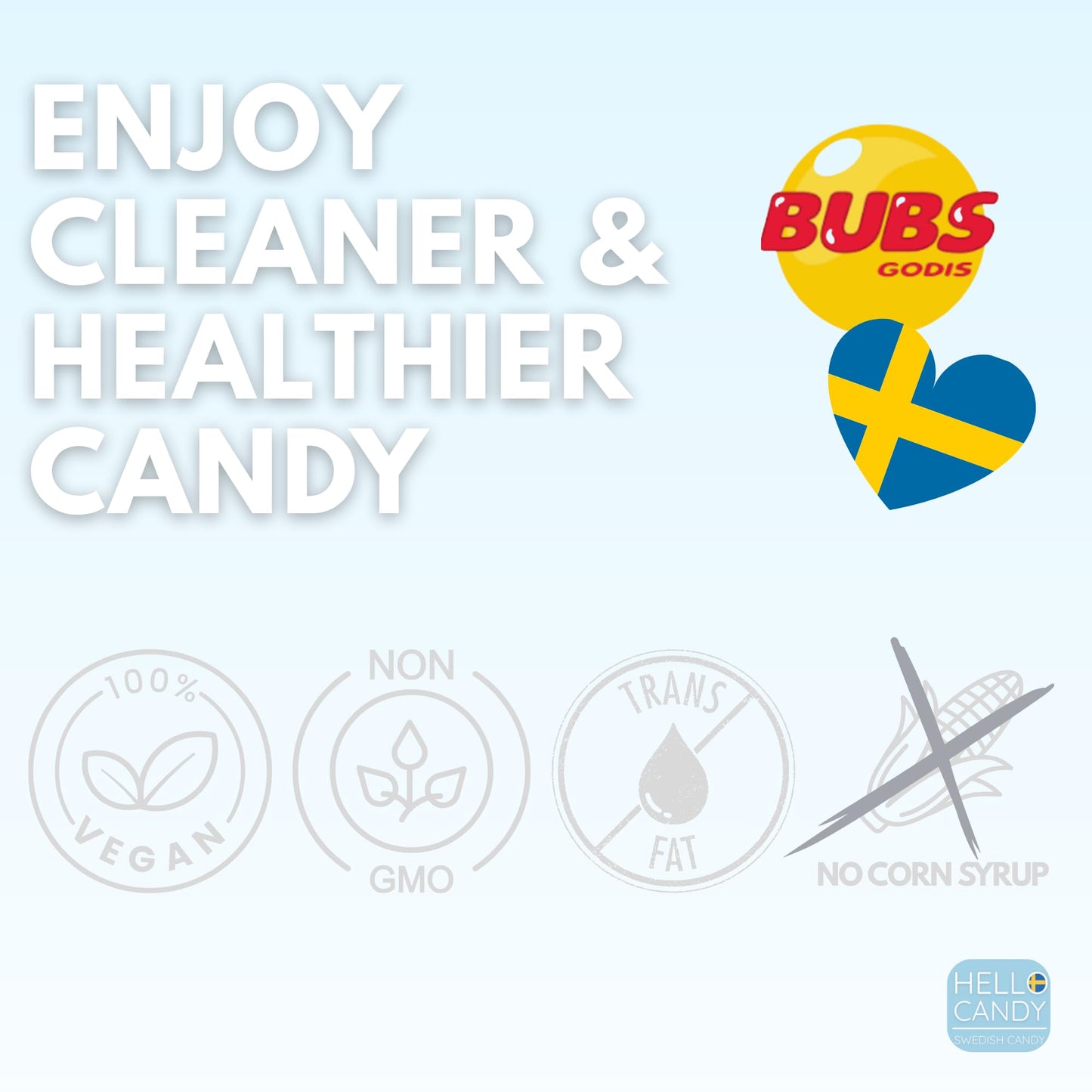 HELLO CANDY Swedish Mini BUBS Mix, Assorted Sweet & Sour Flavors, 1 lb Bag - Soft Fruit Chews, Scandinavian Sweets for Kids & Adults