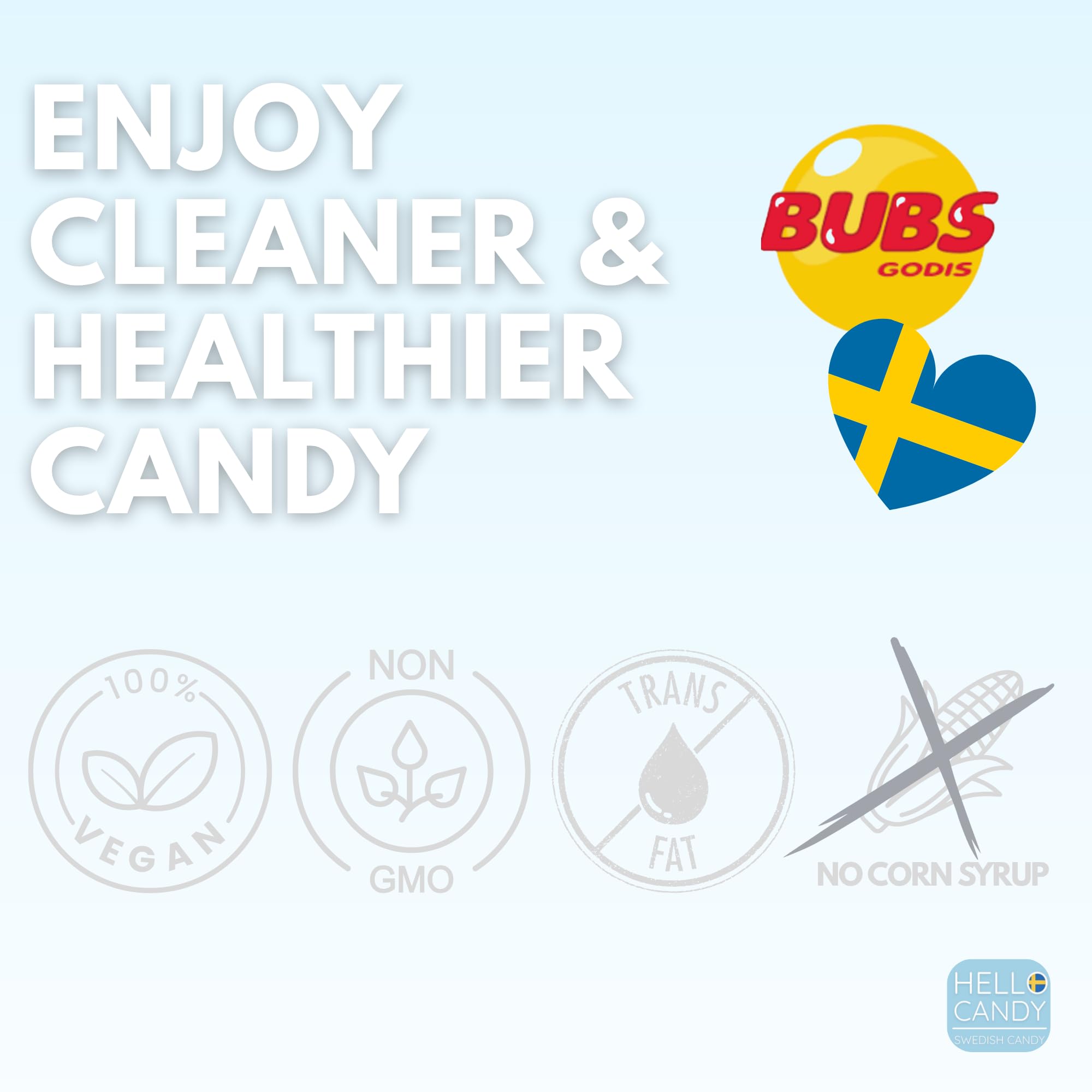 HELLO CANDY Swedish Mini BUBS Mix, Assorted Sweet & Sour Flavors, 1 lb Bag - Soft Fruit Chews, Scandinavian Sweets for Kids & Adults