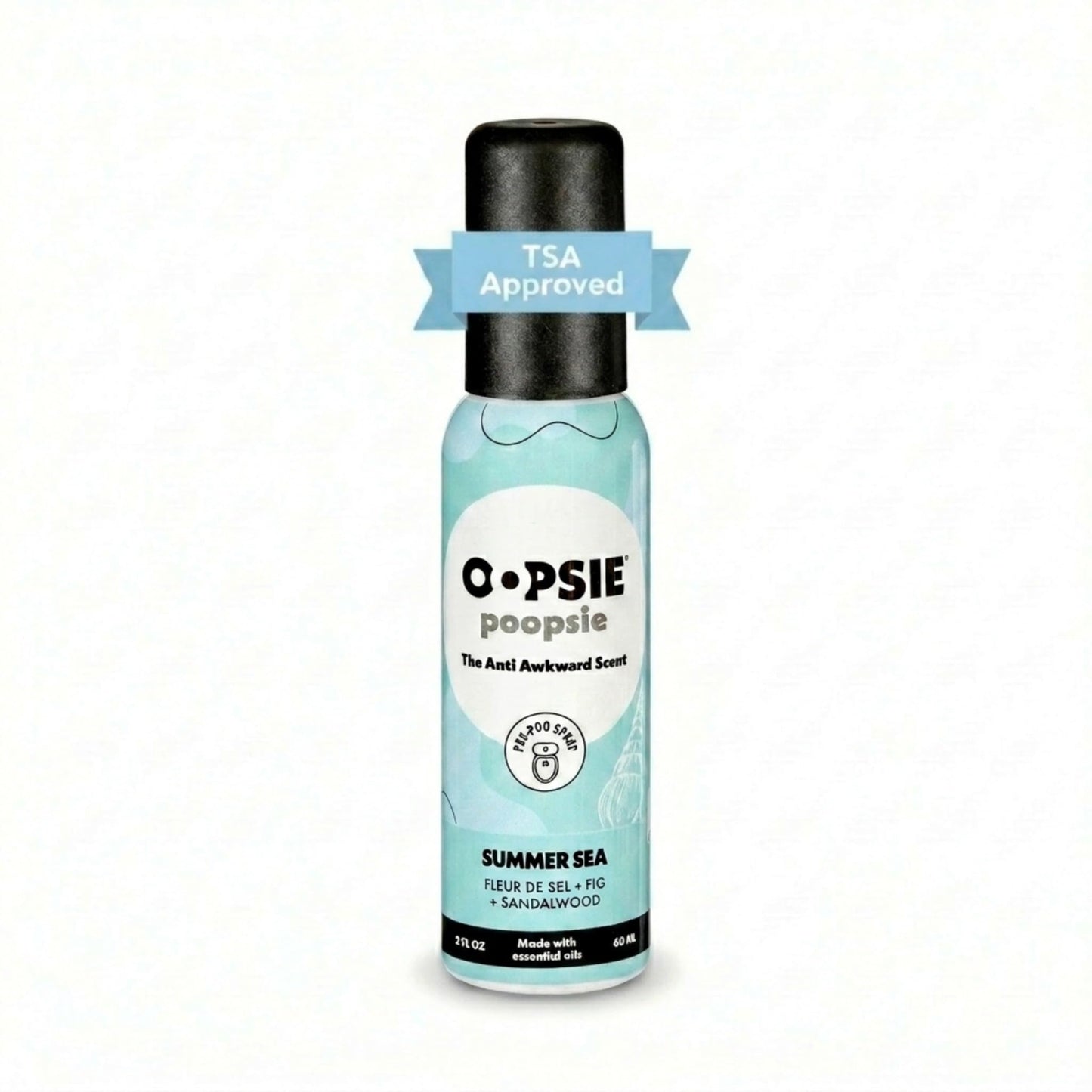 Oopsie Poopsie Toilet Spray, Travel Essentials, Each Up to 300 Uses, On-The-Go Bathroom Odor Deodorizer with Essential Oils, TSA Approved Size, Summer