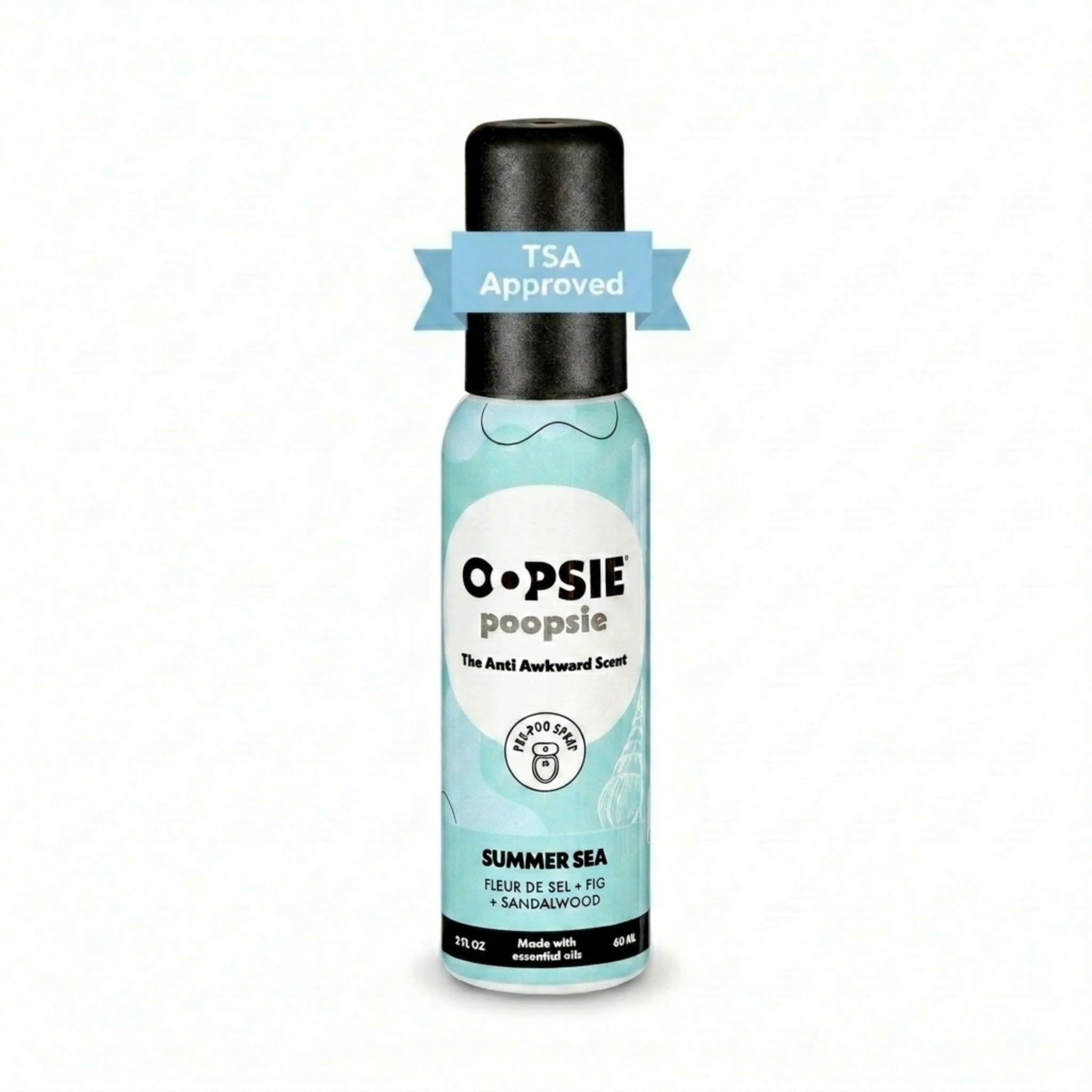 Oopsie Poopsie Toilet Spray, Travel Essentials, Each Up to 300 Uses, On-The-Go Bathroom Odor Deodorizer with Essential Oils, TSA Approved Size, Summer