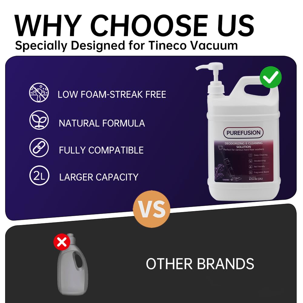 PUREFUSION Floor Cleaning Solution Compatible With Tineco, Deep Cleans for Multiple Hard Floors, Suitable with Tineco iFLOOR FLOOR ONE S3 S5 S6 S7