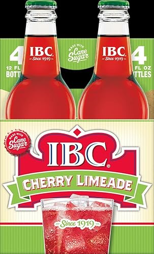 IBC Cherry Limeade with Sugar, 12 Ounce Glass Bottle -- 6 per case.
