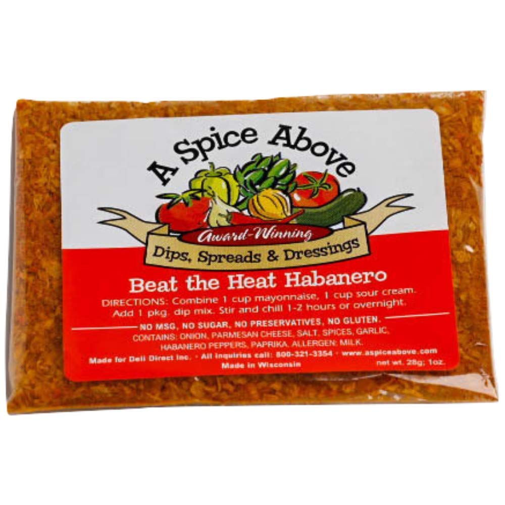 A Spice Above 5 Pack Spicy Dips Mixed Seasonings Packets Includes Habanero, Jalapeño, Chipotle, Buffalo, and Guacamole