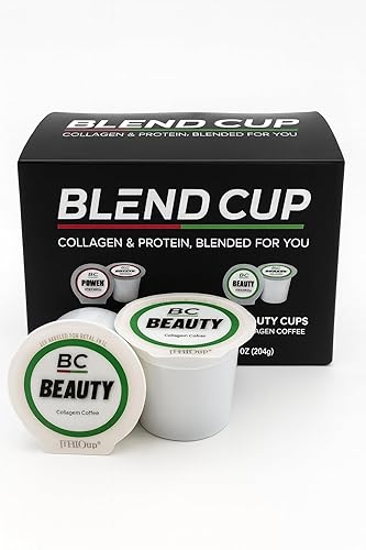 BeautyCup (Collagen Coffee) 12 Ct. Box with 10 grams of Collagen per serving, Beauty-Boosting Espresso Style Coffee