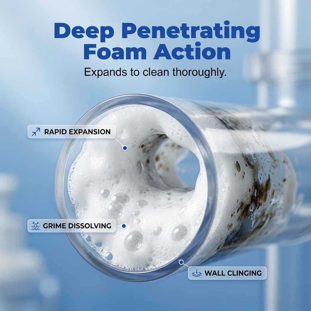 Foaming Drain Cleaner, 2026 New Foam For Bathroom Sink Overflow Fast Clog Removal Drain Clog Remover for Kitchen Sinks Shower Drains Tubs (3PCS)