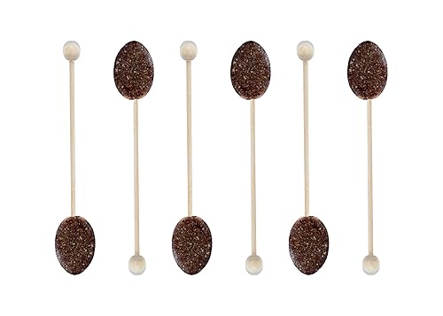 Melville Candy, Hazelnut Coffee Spoons Lollipop on Wooden Ball Sticks, Count of 6