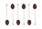 Melville Candy, Hazelnut Coffee Spoons Lollipop on Wooden Ball Sticks, Count of 6