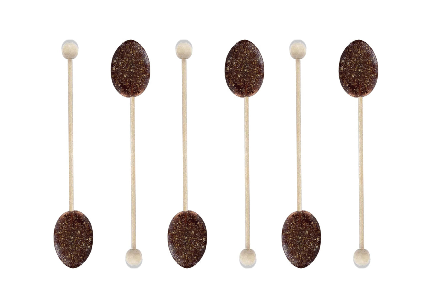 Melville Candy, Hazelnut Coffee Spoons Lollipop on Wooden Ball Sticks, Count of 6