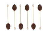 Melville Candy, Hazelnut Coffee Spoons Lollipop on Wooden Ball Sticks, Count of 6
