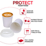 Smygoods White Disposable Paper Coffee Cups with Lids (8 OZ, 100 Count) For Hot Beverages, Tea, Espresso, Cocoa - To Go Drink Containers, Café