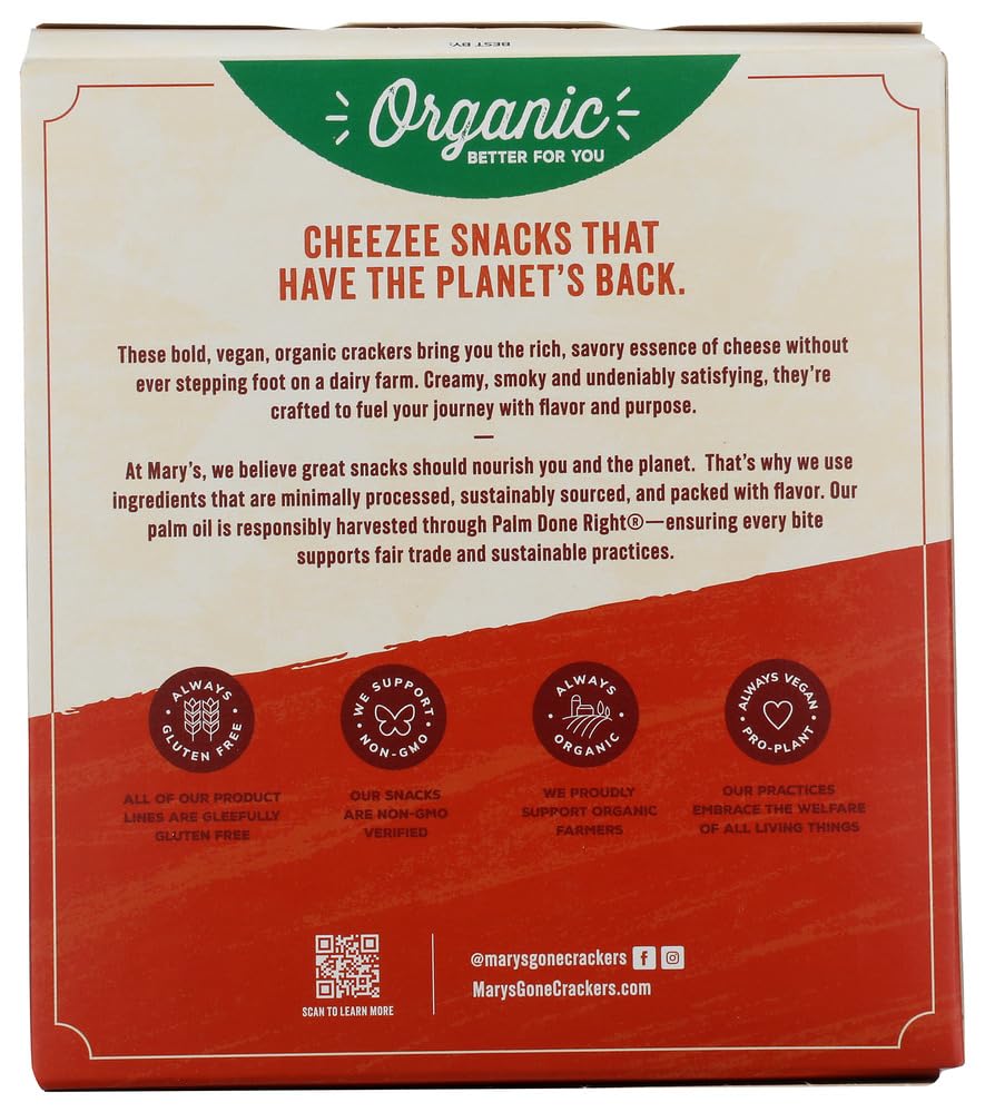 Marys Gone Crackers Organic Smoked Gouda Cheezee Crackers, 4 OZ