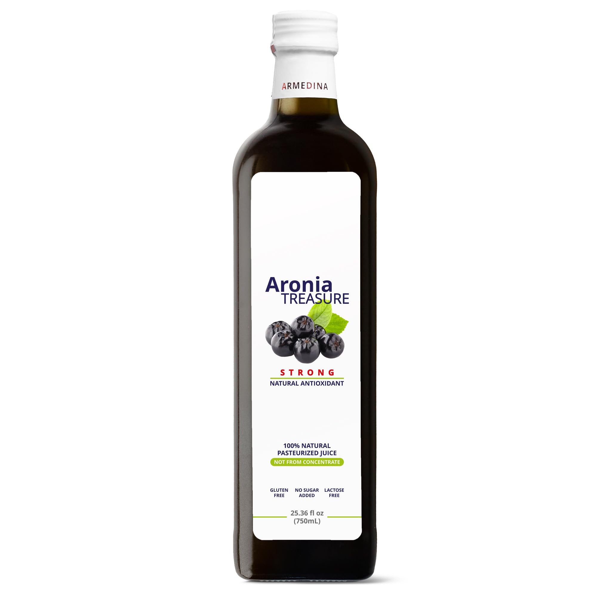 [Aronia Treasure] 100% Aronia Berry Juice: Rich in Antioxidants, Gluten-Free, Vegan, Not From Concentrate, made from Premium Aronia Berries