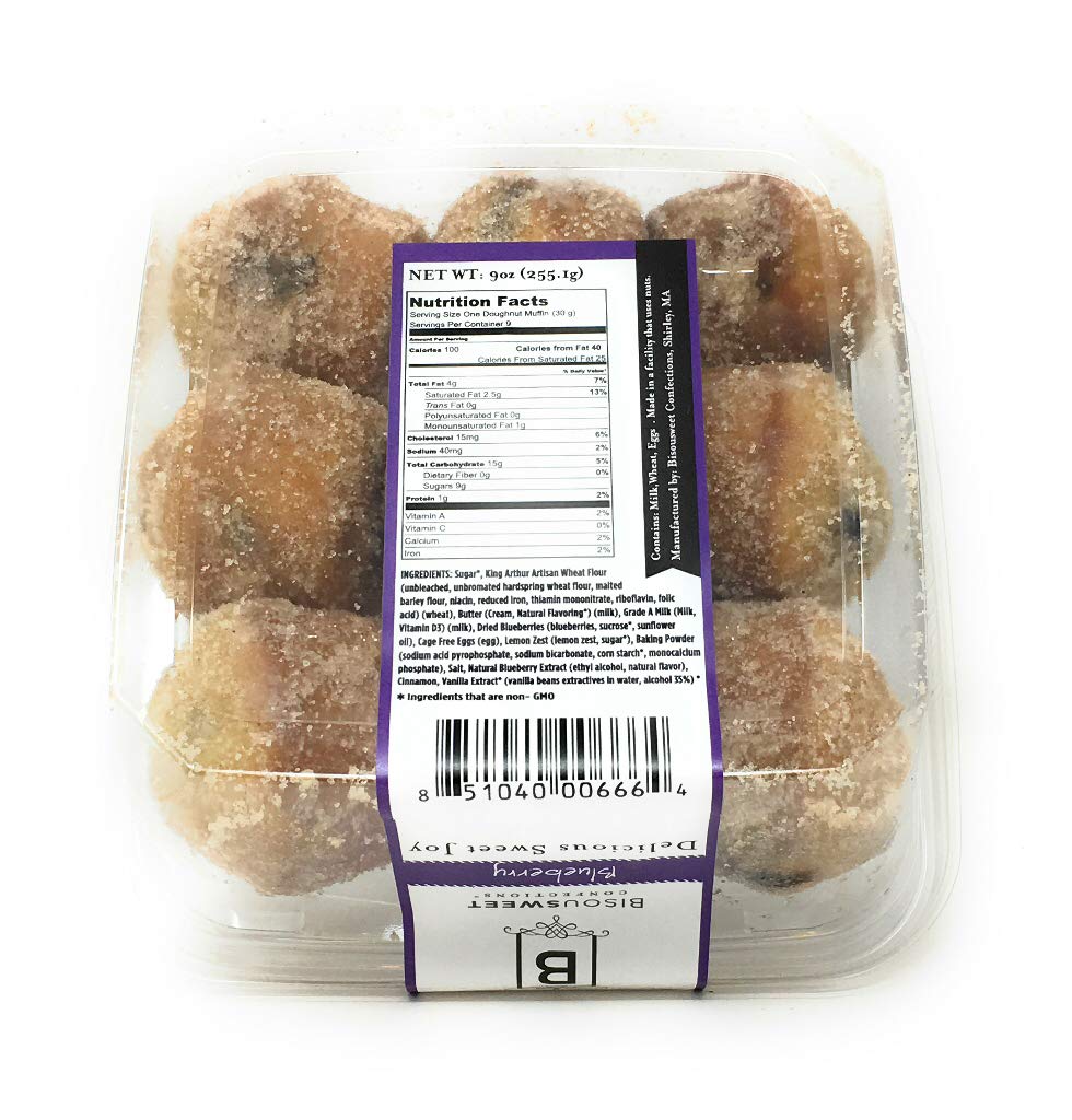 Bisousweet Confections Blueberry Doughnut Muffins, 9 OZ