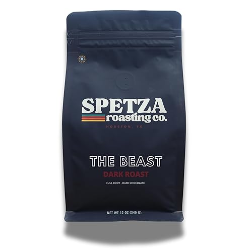 Spetza Roasting Co. The Beast - Bold High Caffeine Dark Roast Whole Bean Coffee, Strong and Powerful Flavor, Direct Trade Specialty Coffee Beans