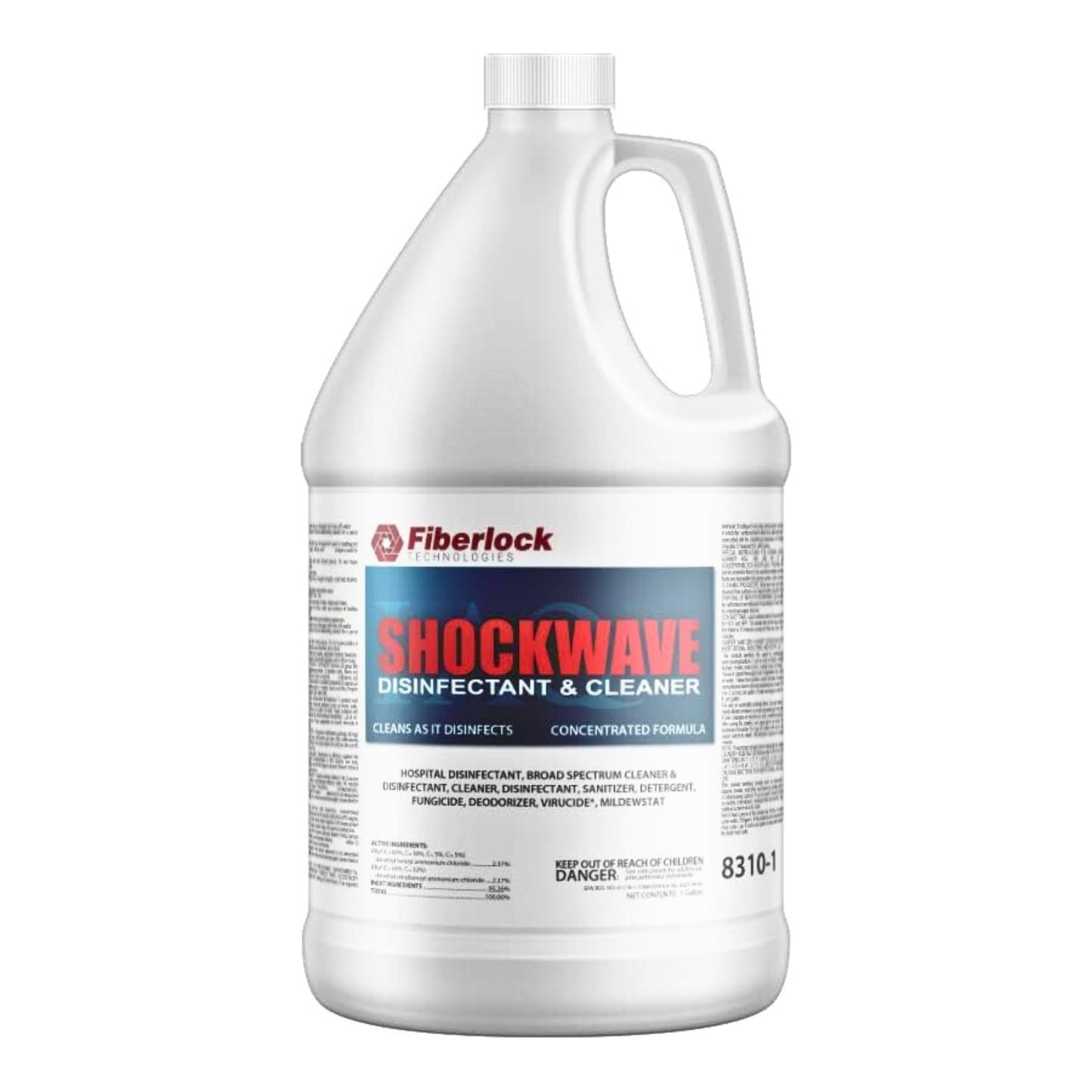 Fiberlock Shockwave Disinfectant Cleaner Concentrate, 1 Gallon, Ideal for Water Restoration & Flood Mitigation, Hospital-Grade Disinfectant