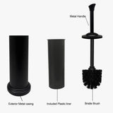 Indecor Home Stainless Steel Toilet Bowl Brush with Holder Metal Bathroom Cleaning Set Rustproof Hygienic Durable Modern Design
