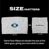Game Face Deodorizing Body Wipes 25 Count Extra Large Size Compostable Cloth Naturally Formulated Hydrating, Refreshing, and Odor Neutralizing Wipes