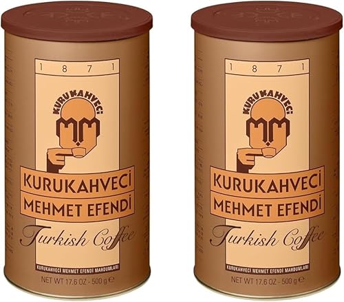 KURUKAHVECI MEHMET EFENDI Turkish Coffee, 100% Arabica, Finely Roasted Ground Coffee for Cezve, Rich Aroma, Medium, Authentic Turkish Coffee Tradition