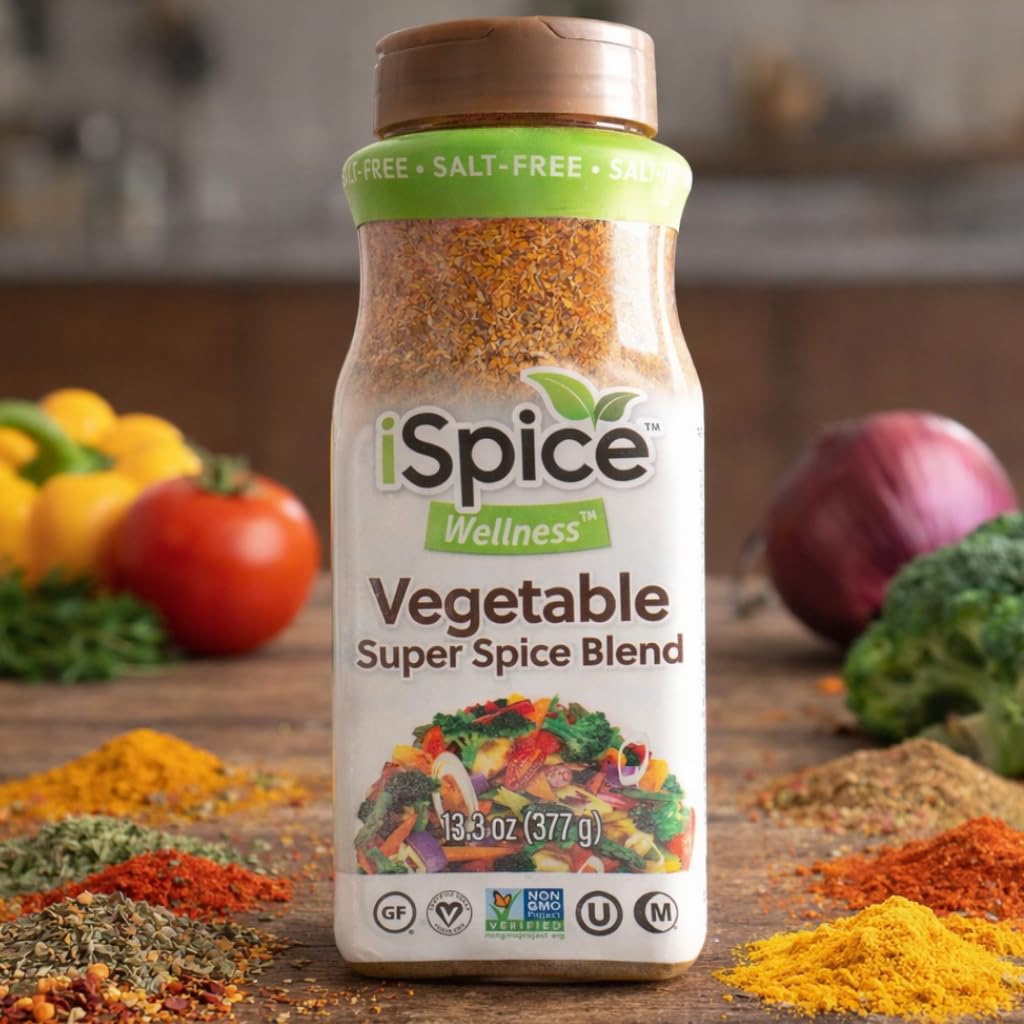 iSpice Blend| Vegetable Seasoning | 13.3 oz | Mixed Spice & Seasoning | Bulk Size | Halal | Kosher