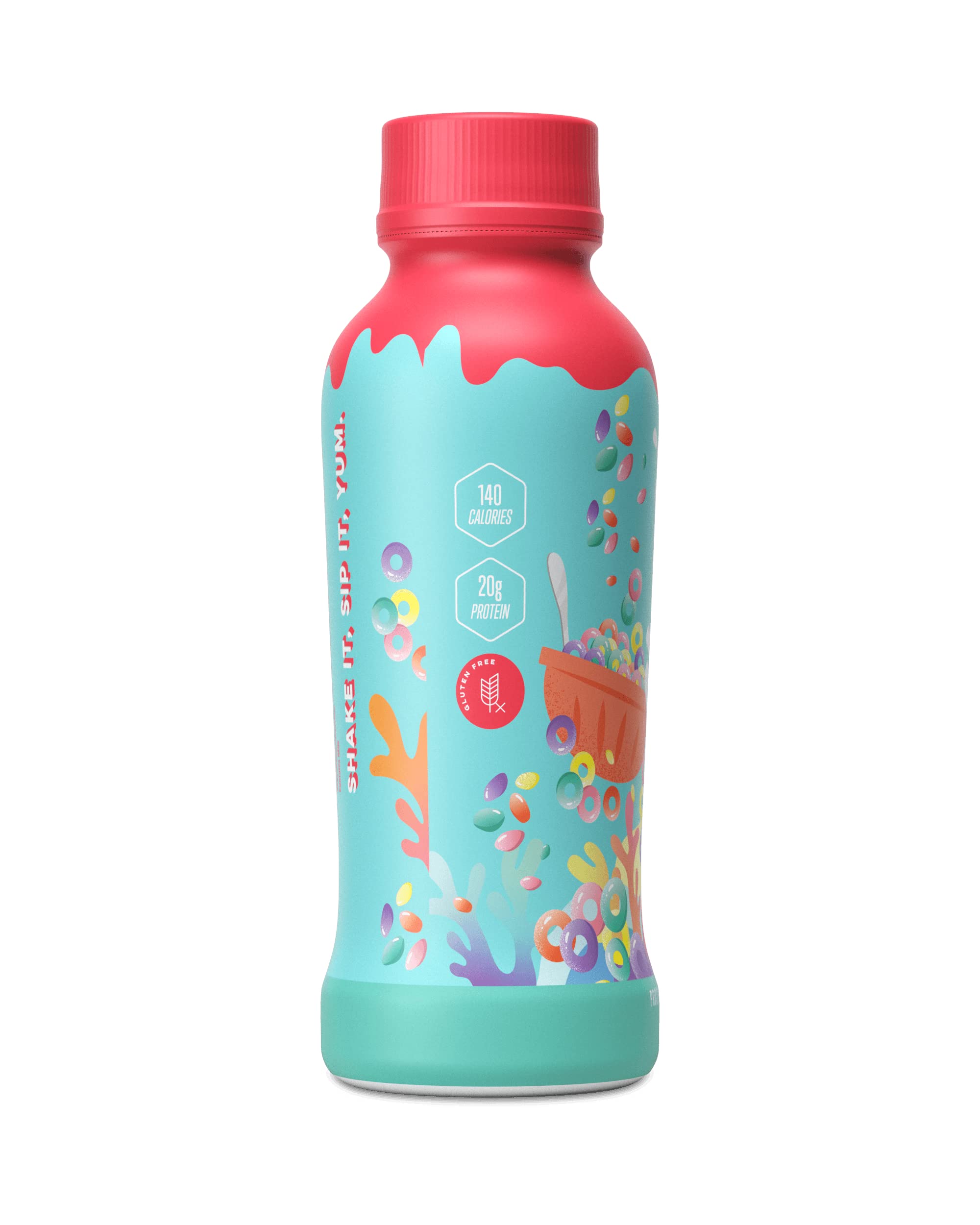 Alani Nu Protein Shake, Ready to Drink, Naturally Flavored, Gluten Free, Only 140 Calories with 20g Protein per 12 Fl Oz bottle (Fruity Cereal, 12