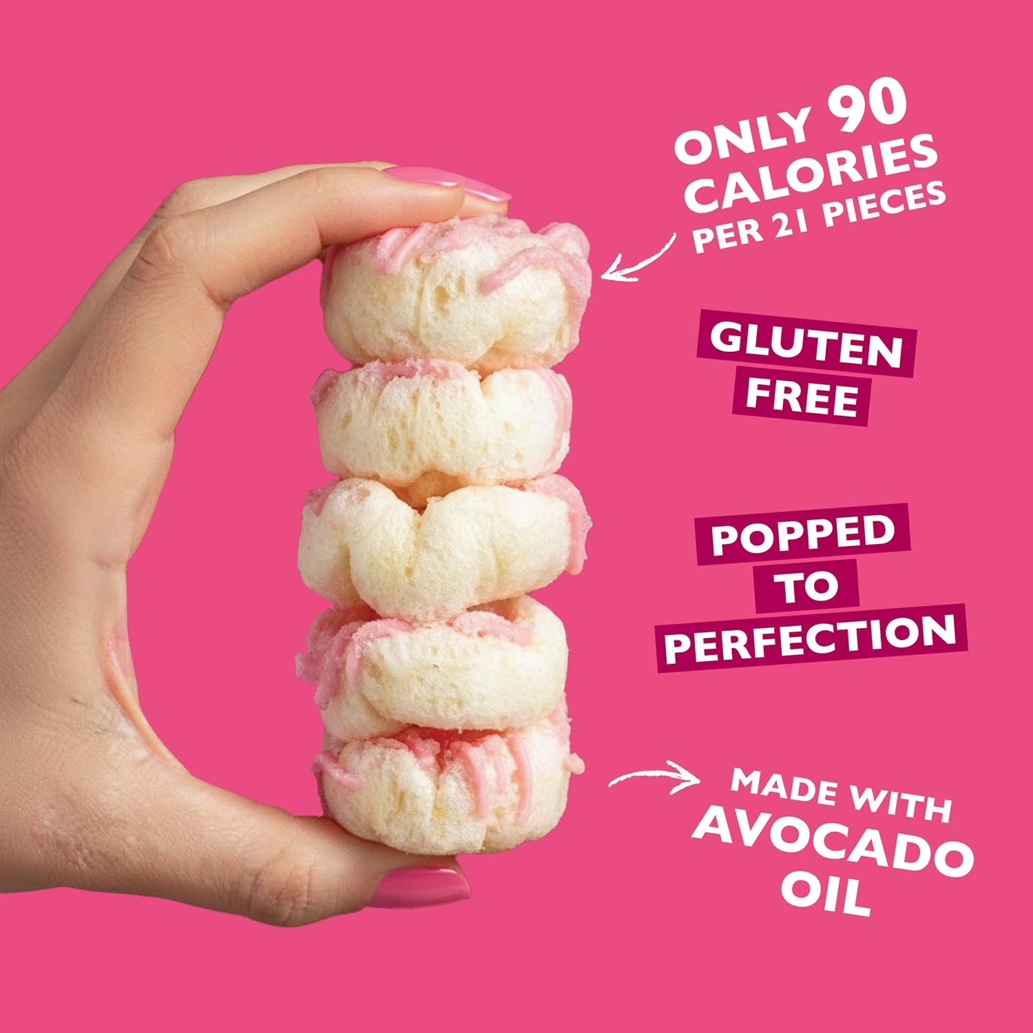 Drizzilicious Frosted Strawberry Bites, Mini Rice Cakes, with Chia Quinoa & Flax, 90 Calories, Family Size, 8 oz 1 Bag