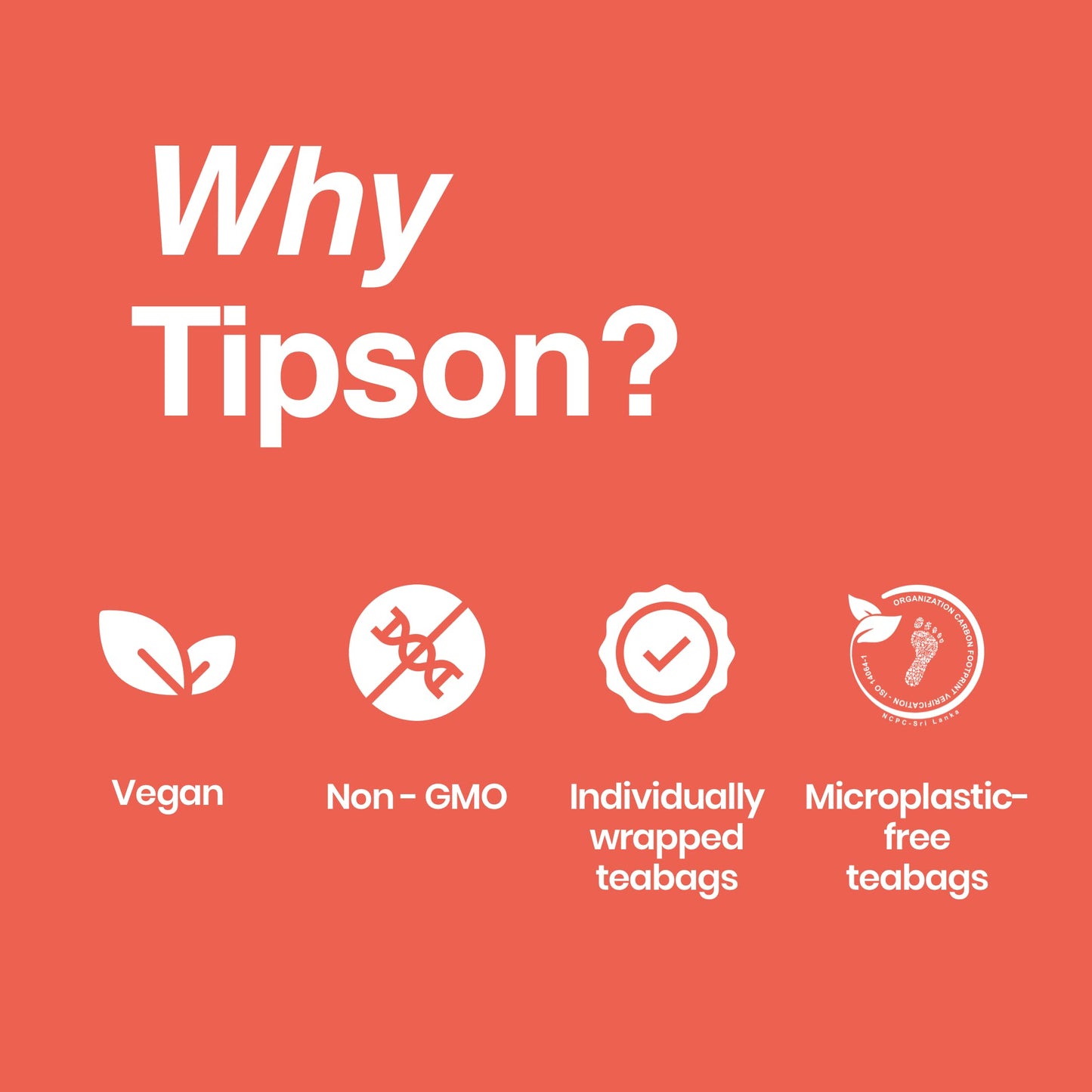 Tipson Ginger-Peach Flavor | Caffeine Free | All Natural Ingredients | USDA Organic | 20 Enveloped Tea Bags