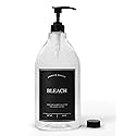 Calindiana Modern Farmhouse Bleach Liquid Laundry Detergent Dispenser for Laundry Room Decor and Organization, PET Plastic Landry Soap Containers