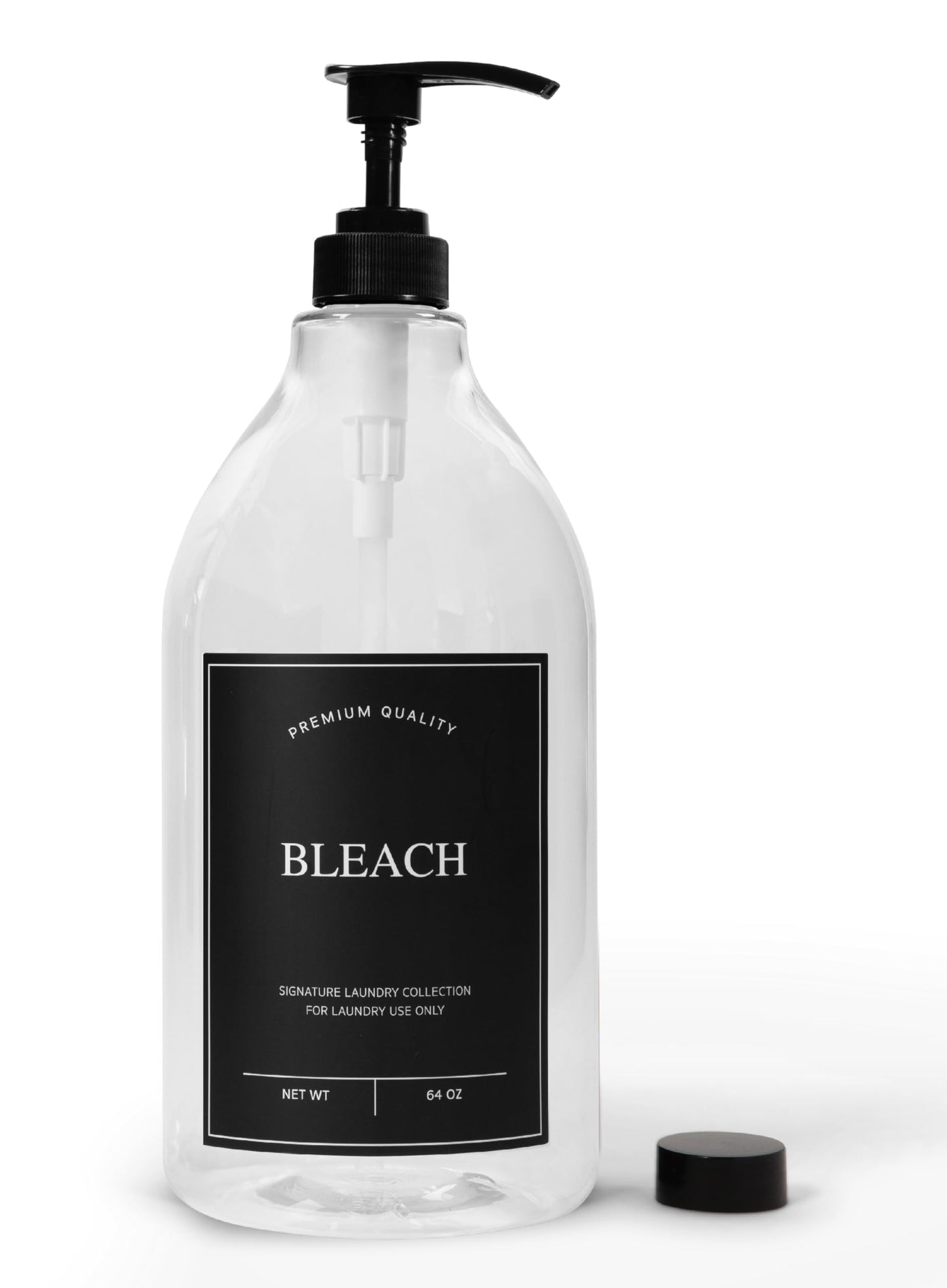 Calindiana Modern Farmhouse Bleach Liquid Laundry Detergent Dispenser for Laundry Room Decor and Organization, PET Plastic Landry Soap Containers