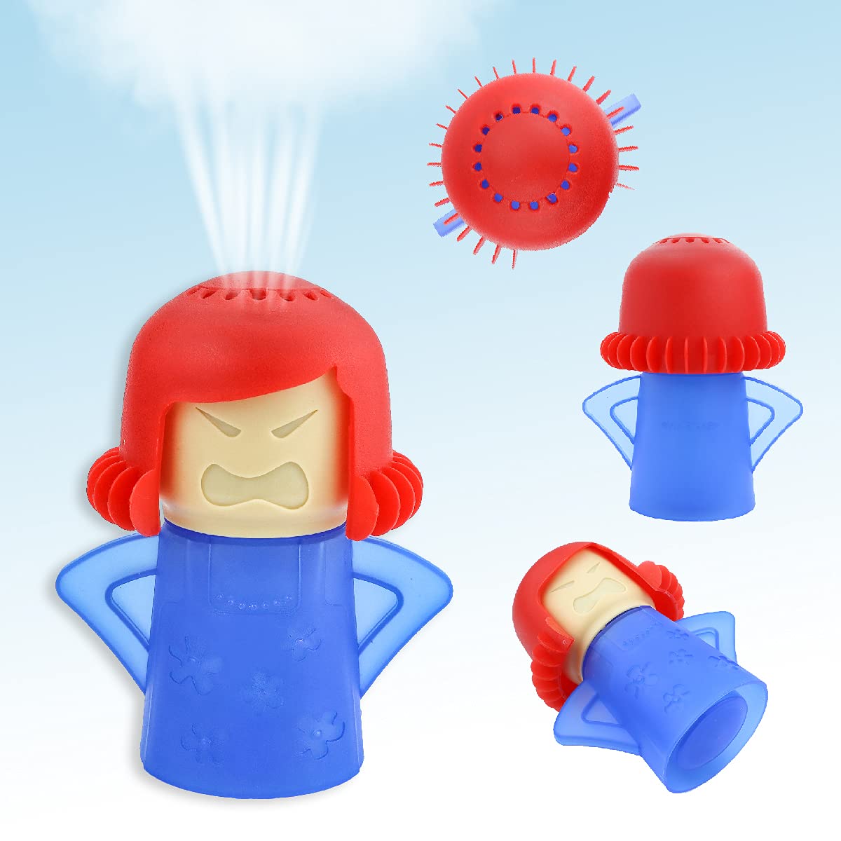 LEEFONE Angry Mom Microwave Cleaner and Chilly Mama Freezer Odor Absorber, 2 PCS Kitchen Gadget Tools Quickly Removes Stains and Odors (Steaming Mama