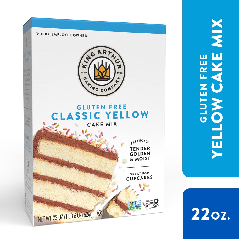 King Arthur, Gluten-Free Yellow Cake Mix, Gluten-Free, Non-GMO Project Verified, Certified Kosher, Non-Dairy, 22 Oz
