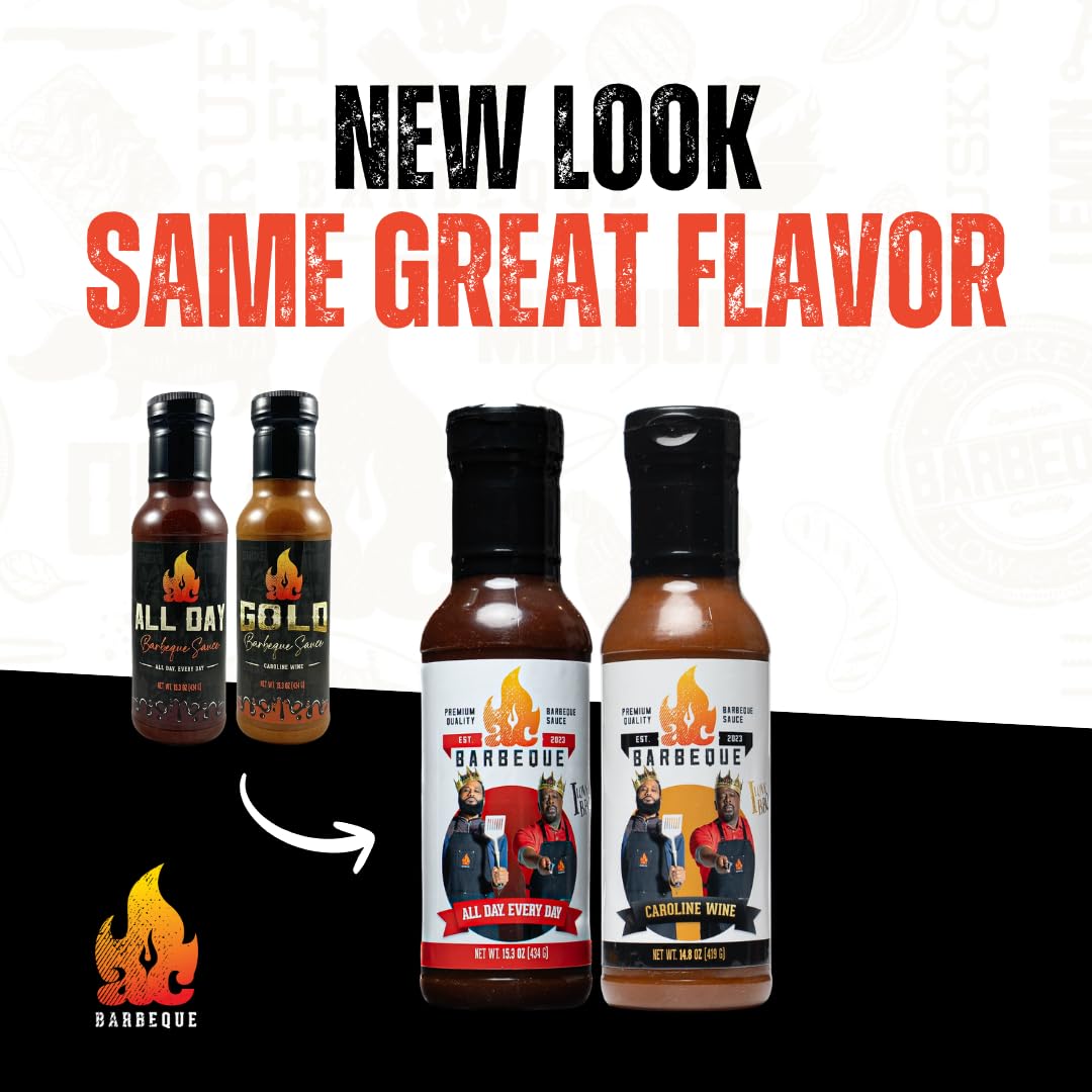 AC Barbeque Sauce - ALL DAY Every Day Sweet and Tangy BBQ Sauce, Savory Tomato Base, Great on Burgers, Ribs, Pulled Pork, Chicken, No MSG, 15.3oz