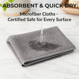 Solyra Oeko-Tex Certified Microfiber Cleaning Cloths - Non-Toxic, Safe for Family & Pets - 6 Pack Kitchen Rags for Counter - 12x12 in, Lint-Free
