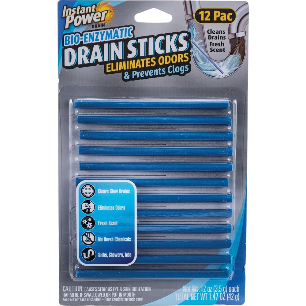 Instant Power Stick Enzymatic Drain Opener 12 pk - Total Qty: 1