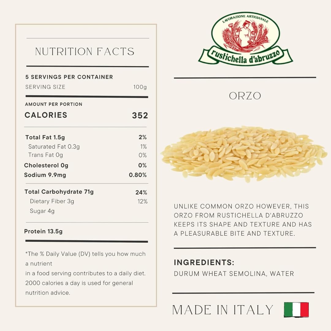Rustichella d’Abruzzo Small Pasta Variety Pack - Stelline, Alfabeto, Anellini & Orzo - 4 x 17.6 oz (500g) Italian Pastina Set - Durum Wheat Semolina