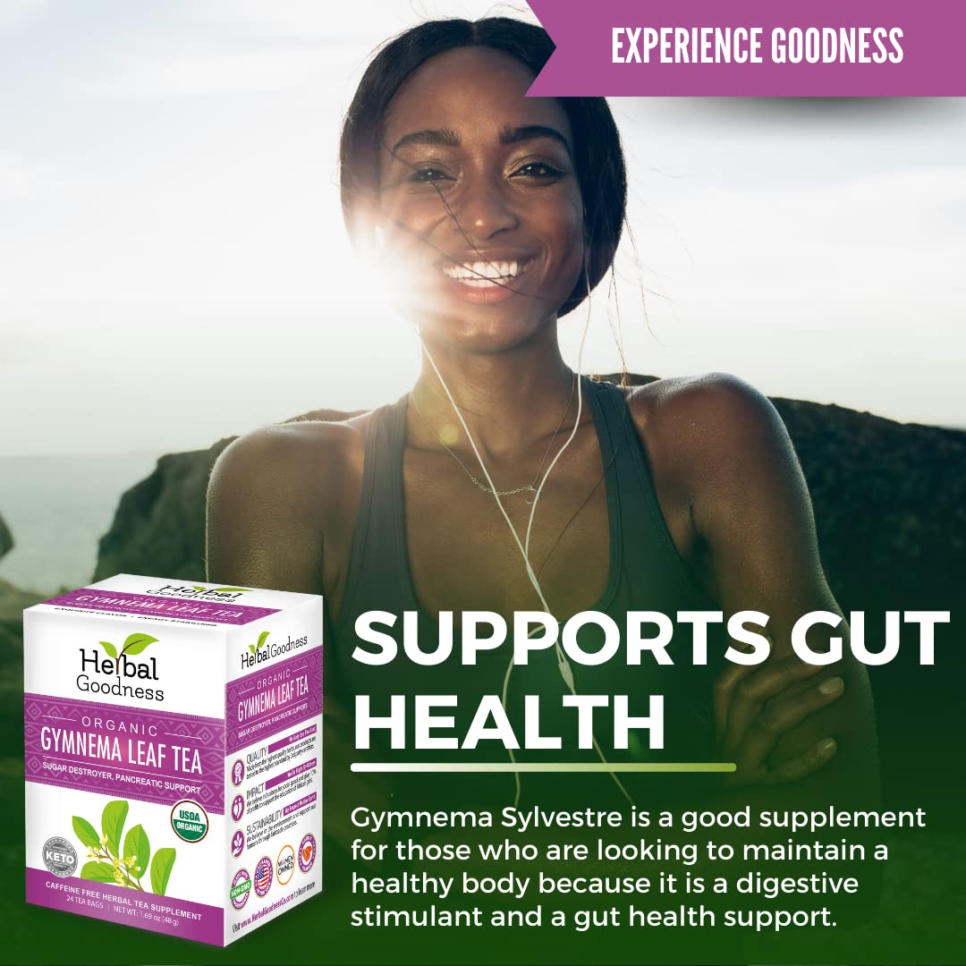 Gymnema Leaf Tea | 100% Organic Herbal Tea for Healthy Metabolism | Natural Sweet Cravings Support | Caffeine-Free, Keto-Friendly, Vegan, Gluten